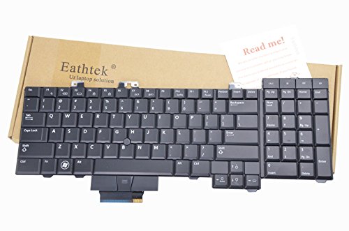Eathtek Replacement Keyboard with Backlit for Dell Precision M6500 M6400 series Black US Layout, Compatible with part# 0D113R D113R 0F759C F759C NSK-DE201 NSK-DE101