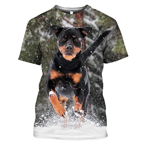 T-shirt Rottweiler homme imprimé 3D à manches courtes grande taille XXXXXL