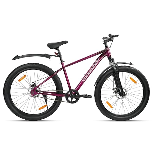 Image of ROADGIANT Squad 27.5T| MTB | Steel Bicycle | Dual Disc Brakes | Single Speed | Front Suspension | Unisex|for All-Terrain Riding (Purple)