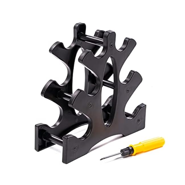 PRISP Dumbbells Set with Rack - 3 Pairs of Neoprene Free Weights with Stand