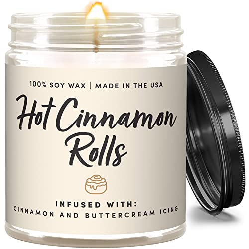 Wax & Wit Cinnamon Roll Candle, Cinnamon Buttercream Bakery Scent, 9 oz