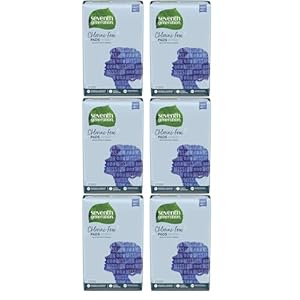 Seventh Generation Maxi Pads, Chlorine Free, Regular, 24 pads (Pack of 6)