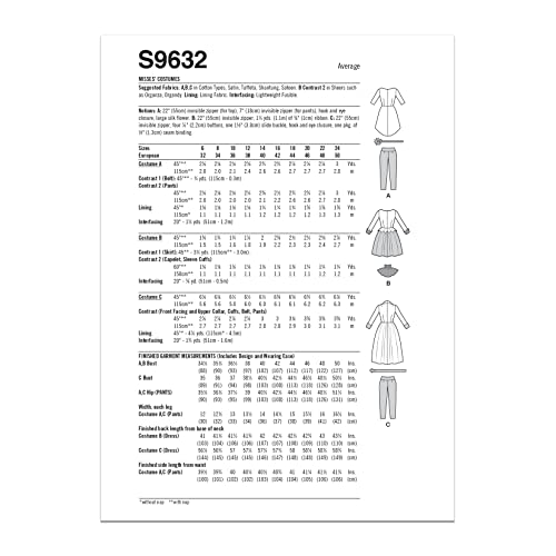 Simplicity SS9632H5 Misses Costume H5 (6-8-10-12-14), Multicolor, Sizes 6-8-10-12-14 - Image 2