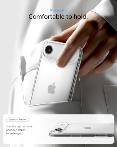 Image of Spigen for iPhone Air Case, Ultra Hybrid [TPU Covered Camera Control] [Anti-Yellowing] [No Magnet Ring] - Crystal Clear