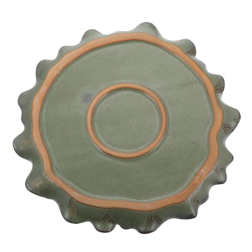 Yardenfun Bandeja para Macetas de Cerámica Creativa Resistente y Reutilizable Base para Plantas y Bonsáis Plato para Tiestos y Orquídeas Diseño de Loto