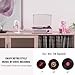 Vinyl Record Player with 2 Stereo Speakers Belt-Driven Vintage Turntables 3 Speed 3 Size Wireless Bluetooth Playback AUX-in RCA Out Headphone LP Vinyl Players Auto Stop Pale Pink