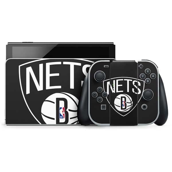 Skinit Decal Gaming Skin Compatible with Nintendo Switch OLED (2021) - Officially Licensed NBA Brooklyn Nets Large Logo Design