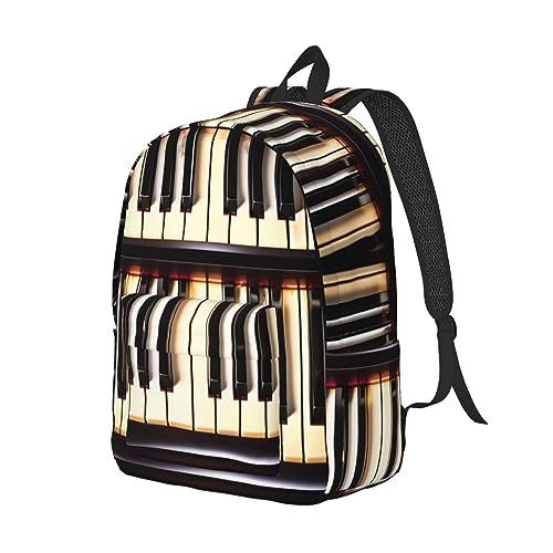 Sac à dos de jour imprimé musique en toile portable pour adulte