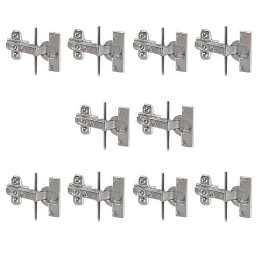 Image of Hettich Slide On Hinge 0K with Mounting Plate Cabinet Hinges | Cabinet Hinges | Full Overlay | Nickel Plated Finish | 95 Opening | 14-25mm Thick Panel | Pack of 5 (10 Hinge)