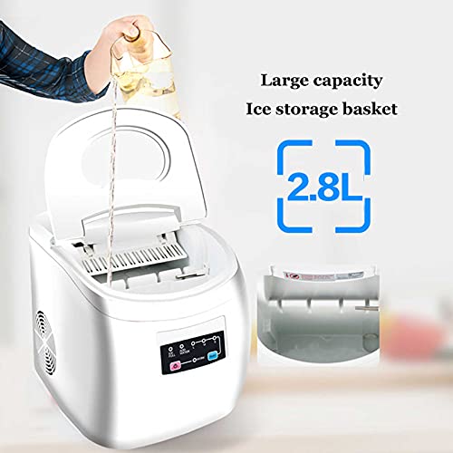 Fabricadora de Cubos de Hielo Portátil para Encimera, Tanque de Agua Grande de 2.8 L, Hace Hielo Rápidamente en 8 Minutos con Dispositivo Inteligente de Protección (Dimensiones: 36 x 29.6 x 33.7 cm) miniatura 6
