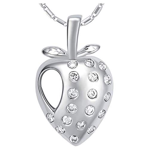 Collier Argent 925 pendentif fraise aux finitions haute joaillerie