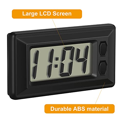 4 Pieces Small Digital Clock Mini Car Clock Lcd Car Dashboard Time Clock Vehicle Electronic Clock For Car Truck Home Desk Office #TOP3