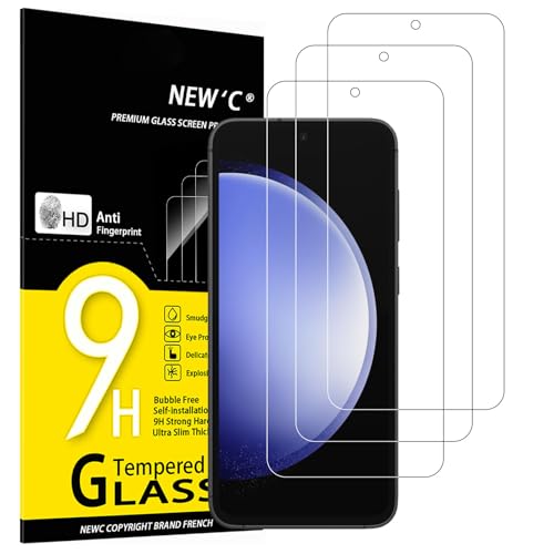 NEW'C 3 Stück für Samsung Galaxy S23 FE 5G für Panzerglas, Frei von Kratzern, 9H Härte, HD Displayschutzfolie, 0.33mm Ul...