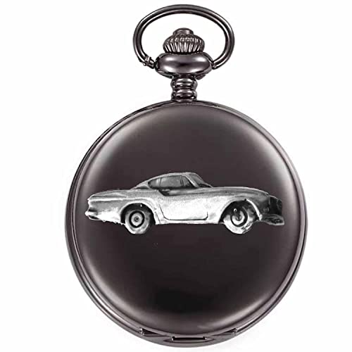 Montre de poche à quartz haut de gamme boîtier poli noir effet étain