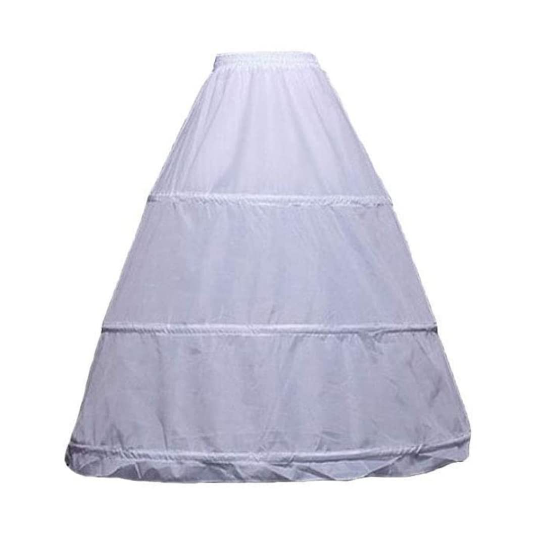 Hperu Unisex Kids Three Circles White Petticoat, Bridal Wedding Dress Petticoat Girl Ladies Tulle With Layered Hoop Skirt Midi Prom Retro Mesh Bridesmaid Bride Costume Wedding Party