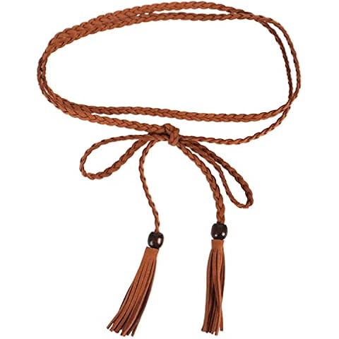 DRERIO Women's Braided Tassel Belt Cover