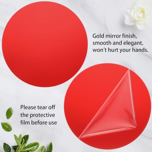 Image of Thyle 12 Pcs 10 Inch Round Mirrors for Tables Centerpieces, Red