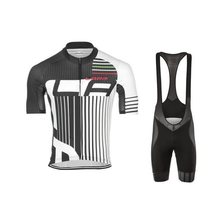 Men Cycling Jersey Set Bike Suit Short Sleeve Cycling Outfits Quick Dry Gel Sponge Padded Cycling Bibs 11 X-Large