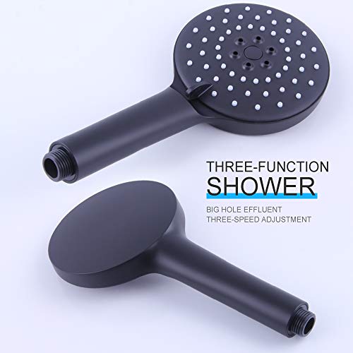 Kimzcn Shower Slide Bar With Three Function Massaging Hand Shower Head Adjustable Sus 304 Stainless Steel Black D500011B #TOP7