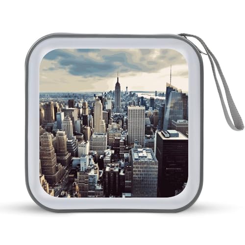 Étui CD portable 40 disques motif papillon New York Fashion City format compact pour la maison