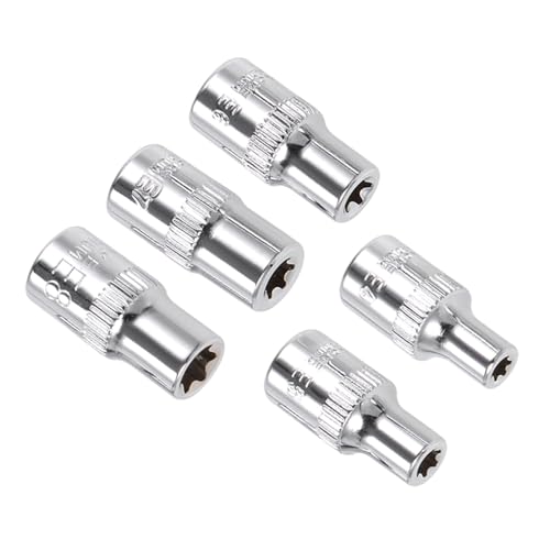 Image of CoCud External Torx Socket Set, 1/4" Drive E4 - E8 Socket, Cr-V Steel Torque Socket - (Applications: for DIY Handcrafting), 5-Pieces