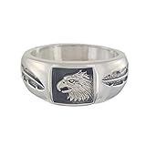 Navajo Style Indianerschmuck Adlerring 925 Sterling Silber Westernschmuck Adler Schmuck Navajo Style (925 Sterling Silber, 66 (21.0))