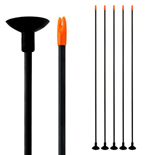Bogenkönig Pfeile für Bogenschießen 5er Set aus Fiberglas mit Saugnapf Kinder Bogen 28 Zoll