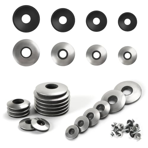 FOMGIIN Arandelas de Sellado Adheridas con EPDM M4.2 x 12 mm, 50 Piezas Arandela Goma Selladas con Respaldo de Neopreno de Acero Inoxidable Trabajo para Tornillos