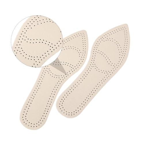 Hoement 2組 牛革製吸汗通気インソール足 レディース尖頭パンプス用 滑り止め設計でヒールの脱落防止 柔軟で快適な 革中敷き