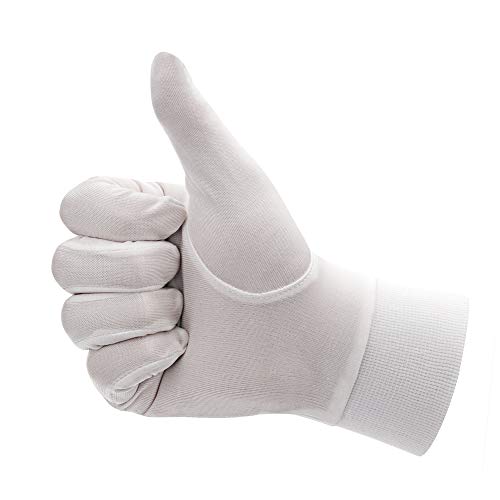 ALASKA BEAR - Natural Silk Liner Gloves Unisex (White, XX-Large) - Thumbnail 4