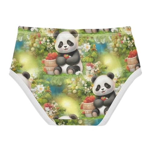 Fancy Toddler Girls Underwear 2t Cotton Little Girl Panties Cute Pandas Green Animal Undies Kids Briefs2