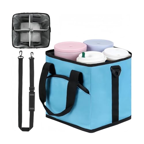 Portabebidas térmico de 4 huecos con asa para evitar derrames en tus viajes y parrilladas