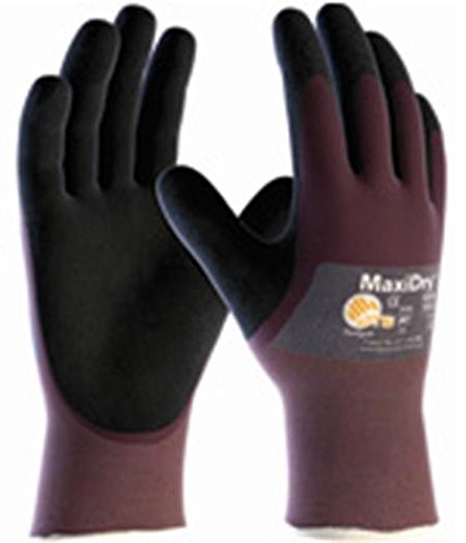 ATG 56-425/M Maxidry, Gry. Nylon Shell, Prpl./ Blk. Nitrile Non-Slip 3/4 Coat Purple M