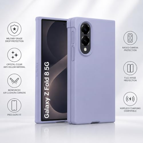 Image of amazon basics Slim Matte Hard PC Back Cover Case for Samsung Galaxy Z Fold 8 with Integrated Hinge Protection and Smooth Anti-Fingerprint Finish (Midnight Purple)