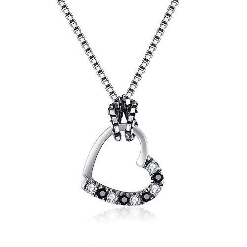 Collier cœur argent 925 : bijou ajouré rétro et élégant de haute qualité pour femme