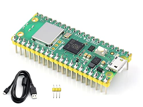 waveshare Pre-Soldered Raspberry Pi Pico W Microcontroller Board Basic Kit Built-in WiFi Supports 2.4/5 GHZ Wi-Fi 4 Based On RP2040 Dual-Core Processor