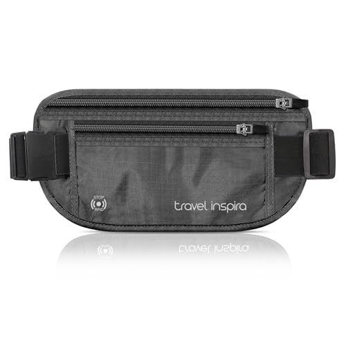 travel inspira Travel Money Belt with Slim Anti-Theft RFID Blocking Passport Holder for Travel...