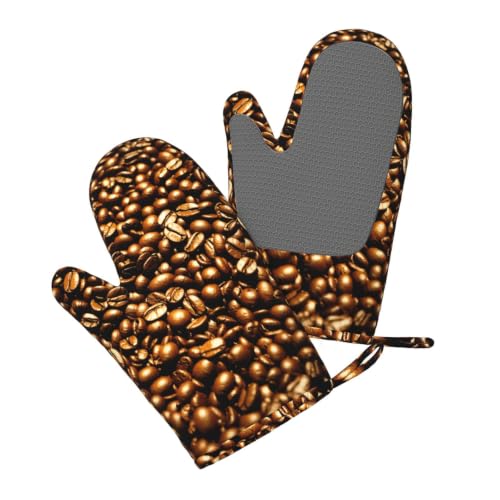 Protection thermique cuisine lavable motif grains de café pour four