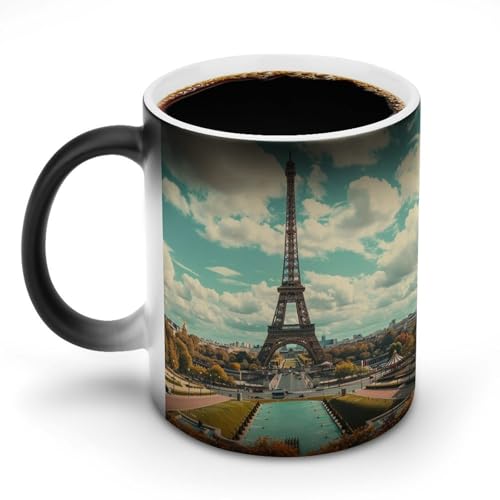 パリのエッフェル塔マグカップ 変色カップ 雄大な建物 魅力的な都市景観 コーヒーカップ 高級 おしゃれ 人気 誕生日プレゼント ギフト 贈り物 彼女 妻 友人 家族 愛する人への素敵なプレゼント バレンタインデー 結婚記念日 プレゼント 350ml