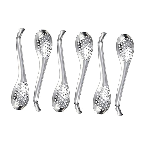 iplusmile 6Piezas Cucharas de Caviar Inoxidable Coladores de Cocina Utensilios de Filtración Efectiva para Preparaciones Gourmet