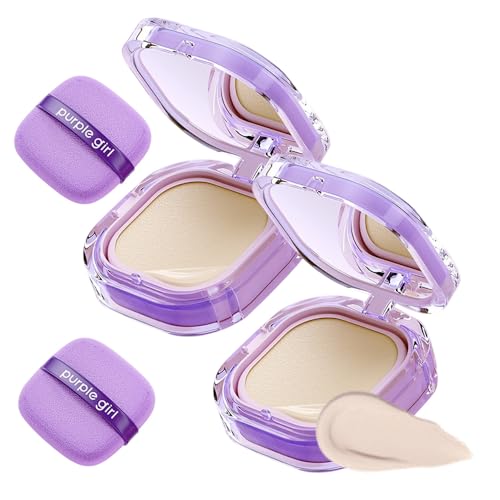 Full Coverage Creamy Foundation 2026 New 24h Long-Lasting Waterproof Matte Finish High Coverage Blemish-Free Base For Oily/Dry/Combination Skin Travel-Friendly Compact (Natural*2)