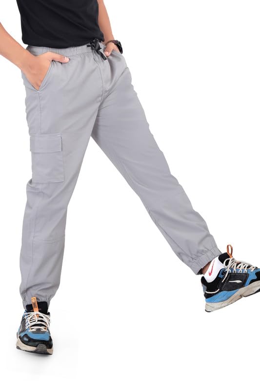 Image of Boys Cotton Basic Cargo Jogger Pants - Slim Fit - Available in L and XL