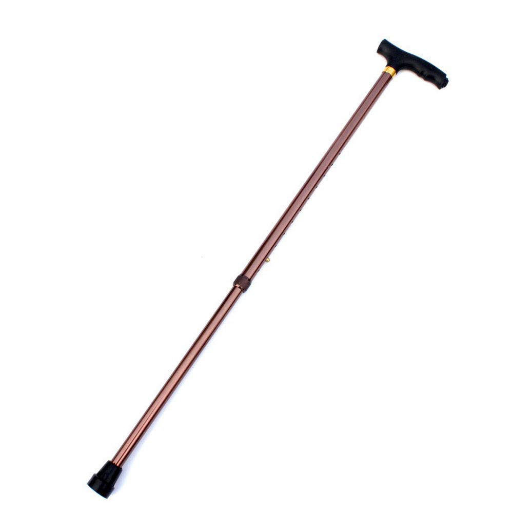 MRKU Bastón Plegable para Personas Mayores, de Aluminio, Ligero, Antideslizante, Ajustable, portátil, para Viajes, bastón de Trekking de Altura Ajustable, Ajuste de 10 velocidades con luz LED