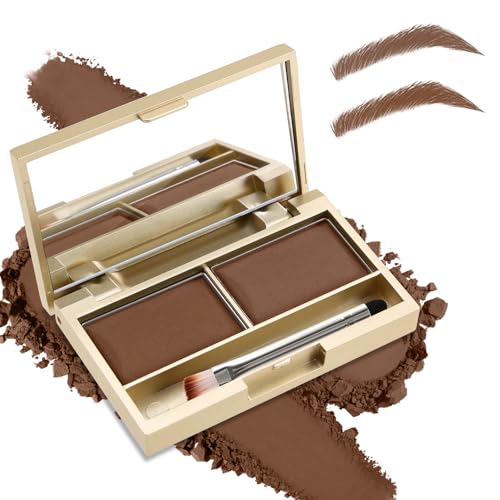 Image of Boobeen Eyebrow Powder Kit, 2-color Waterproof Eyebrow Palette Makeup to Definer & Filler Brows, Eyebrow Color Powder Shape Natural Looking Brow - with Mirror Brush (03# Light+Dark Coffee)