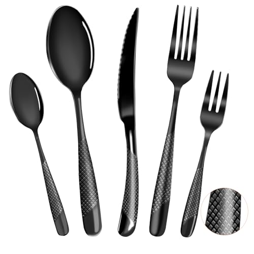 Magicpro Besteck-Set In Schwarz – 45-teilig Für 8 Personen Aus Robustem Edelstahl