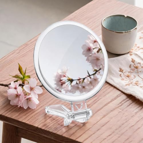 Espejo de viaje ajustable con asa para un maquillaje perfecto en el camping o dormitorio 8