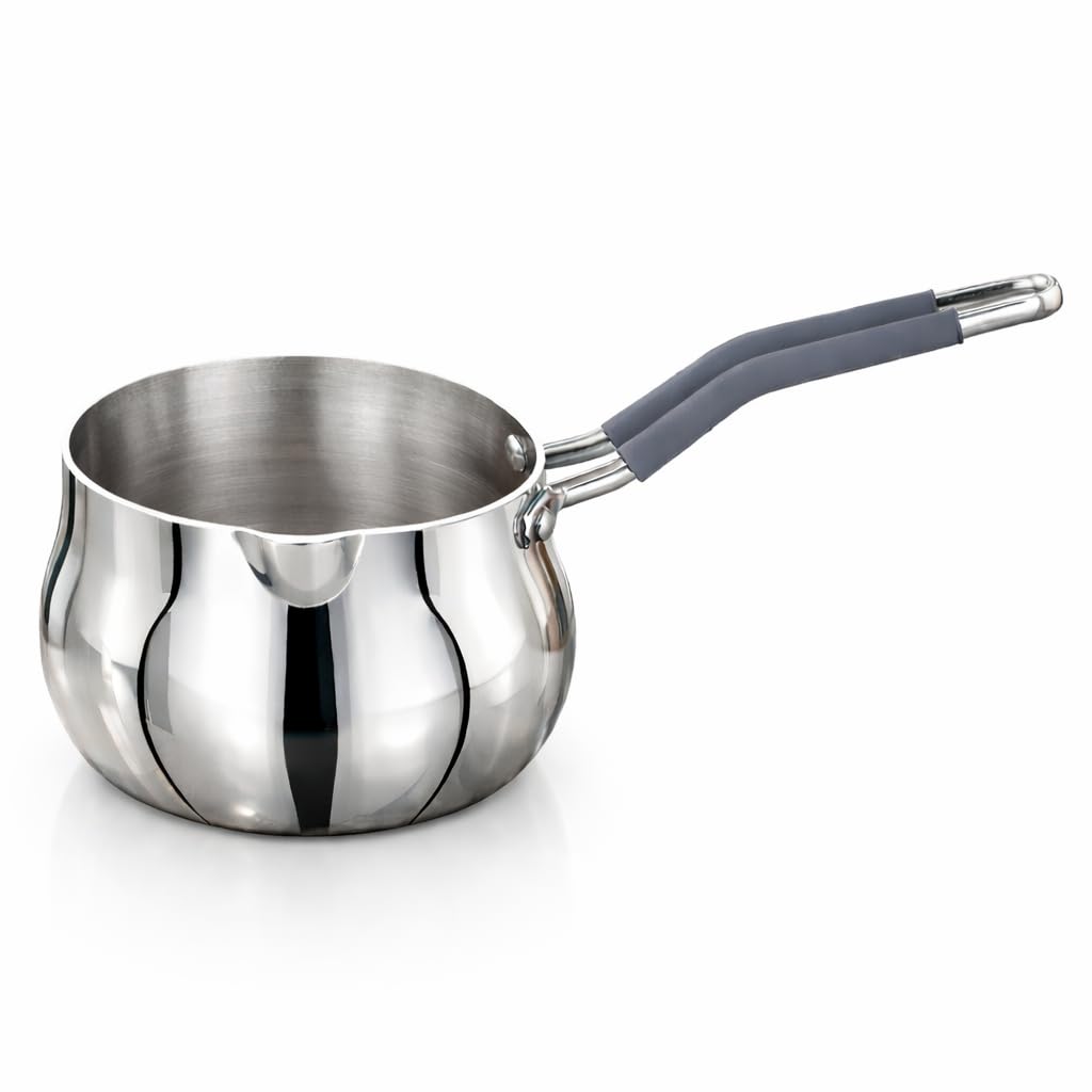 EUROStyle Stainless Steel Triply Classic Saucepan, Teapot – with Silicone Covered Handle - Easy Pour - Healthy Cooking - Cookware for Tea, Milk, Sauces, Soups & Everyday Use (1.4L (14 CM))-image-26