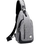 tuowan Small Sling Bag Crossbody Backpack Over the Shoulder Bag for Men Women Travel Outdoors, Li...