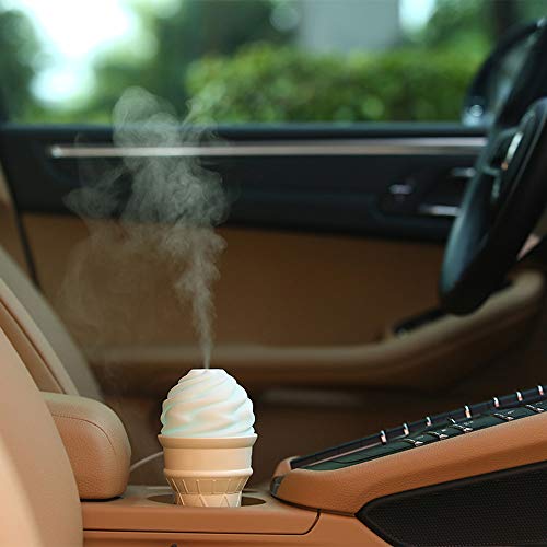 Anself Car Interior Office Umidificador de ar em forma de sorvete Mini criativo USB Night Lamp Umidi