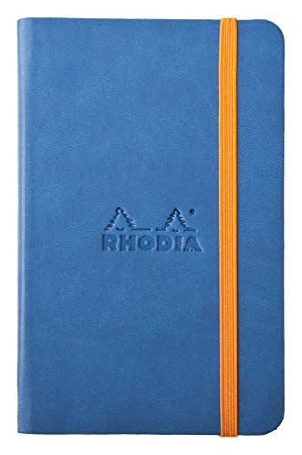 Rhodia Cuaderno con goma elástica Rhodia 118722 C Book Rhodiarama, 96 hojas, color azul zafiro A6